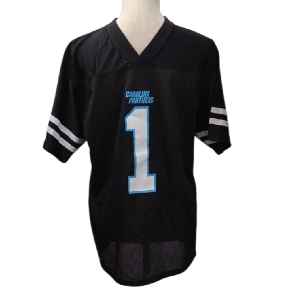 NFL Carolina Panthers Cam Newton Black and Blue Youth Jersey